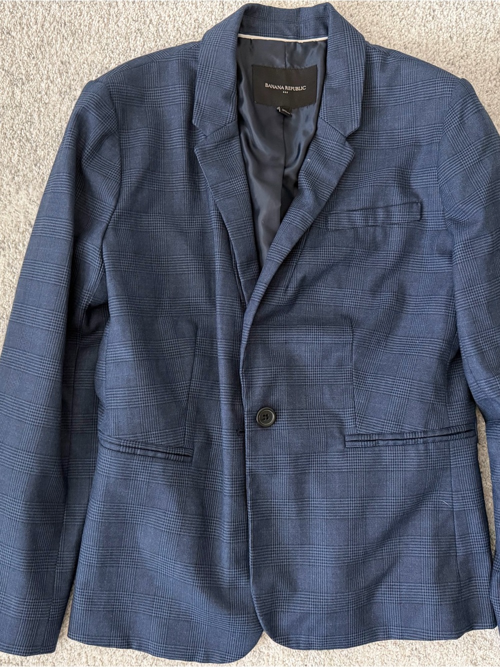 Banana Republic Women’s Navy Plaid Blazer